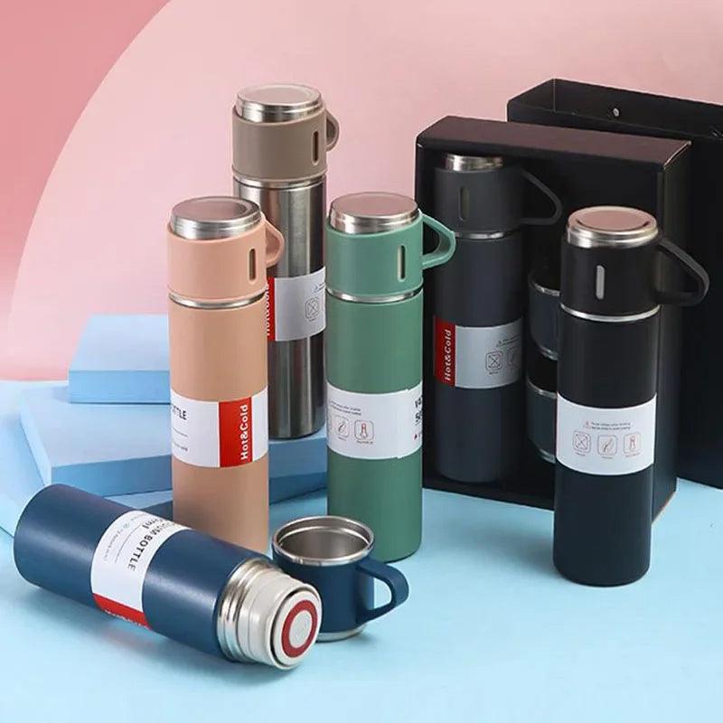3-IN-1 VACUUM INSULATED THERMAL FLASK SET WITH CUP