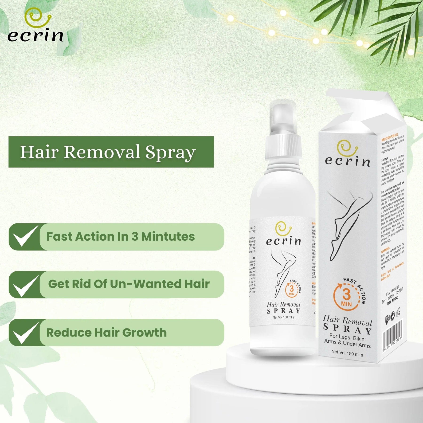 Hair removal spray ecrin